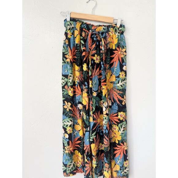 Angie Women’s Lightweight Wide Leg Floral Boho Pull On Large Slit Tropical - Picture 3 of 9